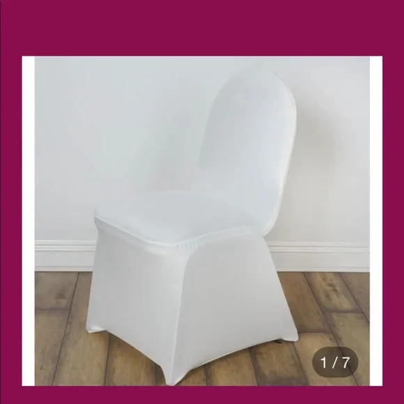 lot of 17, Chair Cover w/foot pocket, white, stretch spandex, sleek/stylish - Picture 5 of 7